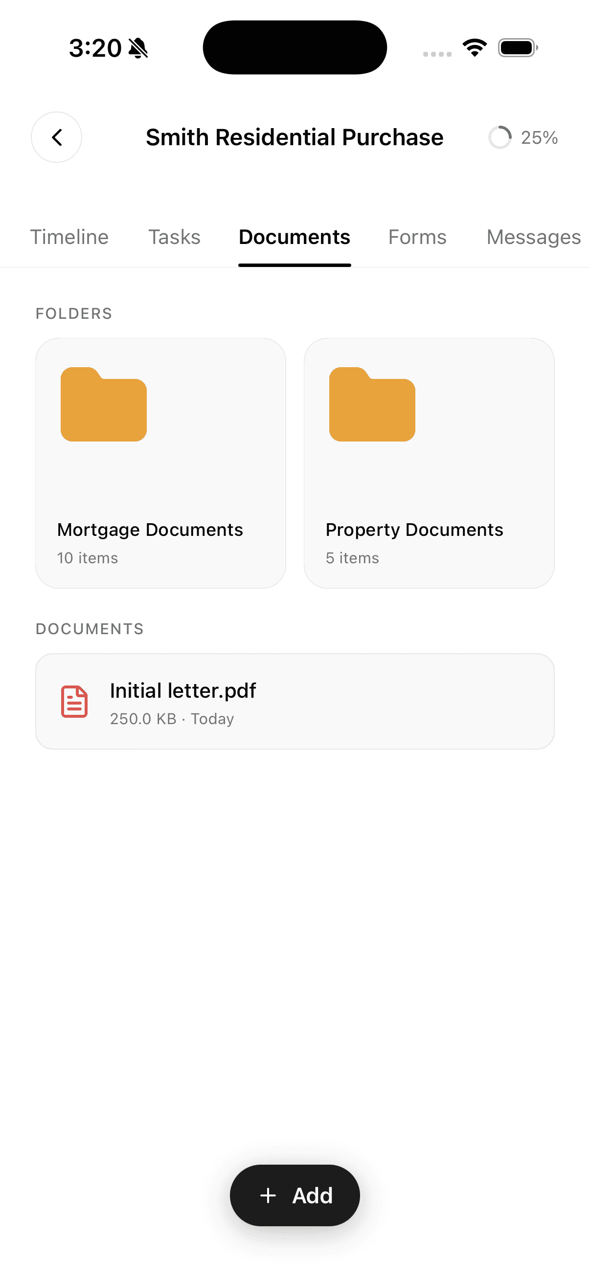 Sapling app — Documents screen